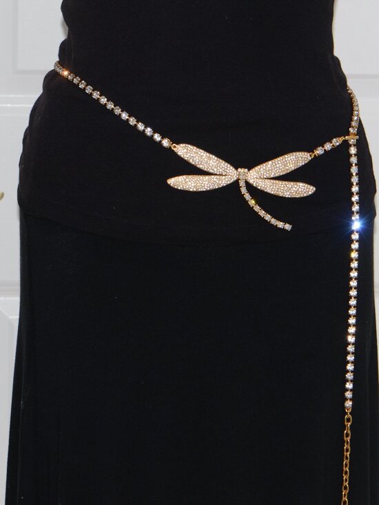 Oscar De La Renta Gold-tone Crystal Dragonfly Metal Belt main image 7